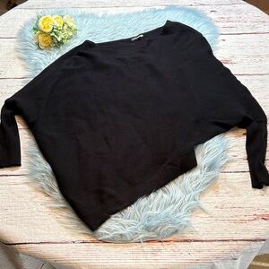 Fashion Nova Asymmetrical Black Ribbed Off The Shoulder Sweater sz L